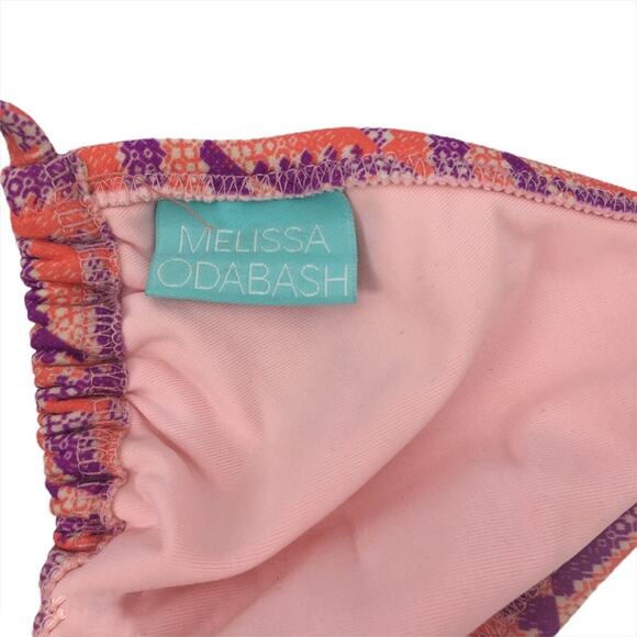 Melissa Odabash Pink Print Triangle Tie Bikini Top Size 10 - Picture 4 of 5